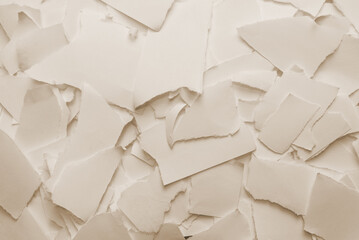 Empty white paper pieces as a background.