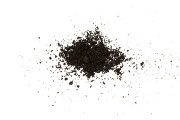 Black land for plant isolated on white background.