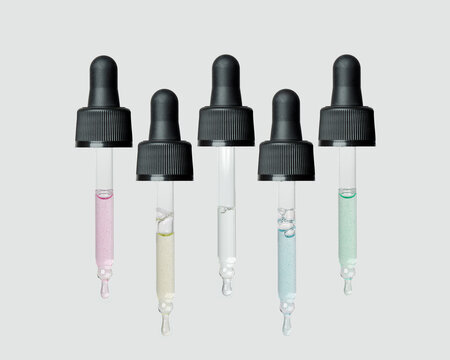Pipettes with colorful Hyaluronic acid