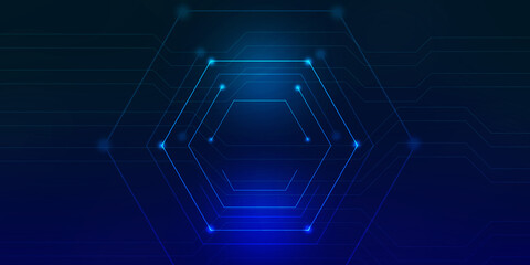 2d illustration Abstract futuristic electronic circuit technology background