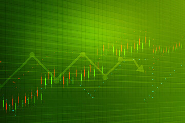 2d rendering Stock market online business concept. business Graph