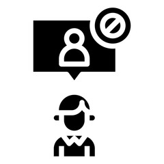 BLOCK USER glyph icon,linear,outline,graphic,illustration