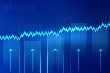 2d rendering Stock market online business concept. business Graph 