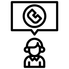 CHAT line icon,linear,outline,graphic,illustration