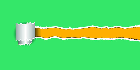 Torn paper with roll effect banner free vector