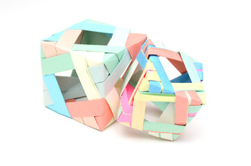 Two modular cube origami paper