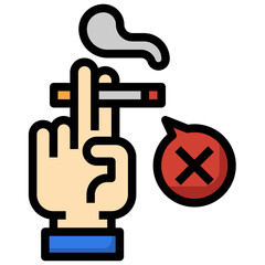 NO SMOKING filled outline icon,linear,outline,graphic,illustration