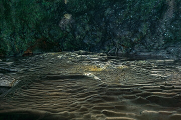 subterranean landscape, speleotremes in an underground cave