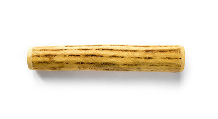 Traditional rain stick made of cactus wood isolated on white
