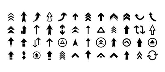 Fototapeta na wymiar Arrows set. Arrow icon collection. Arrow flat style isolated. Stock vector. Set different arrows or web design.