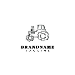 tractor logo cartoon icon design template black unique vector illustration