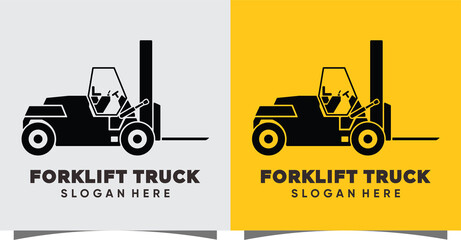 Forklift logo with creative modern style Premium Vector