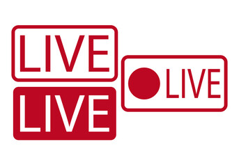Icono rojo de en directo o emisión en vivo. 