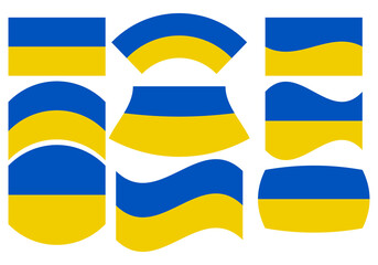 Icono de banderas de Ucrania en fondo blanco. - obrazy, fototapety, plakaty