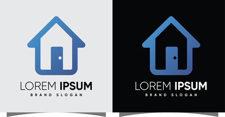 Home logo with creative modern syle Premium Vector