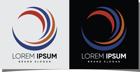 Abstract round circle logo with creative modern style Premium Vector