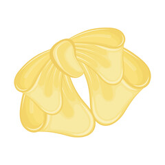 Isolated silk yellow wrapped ribbon Vector