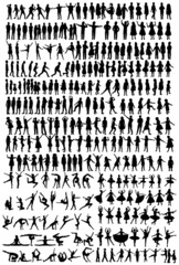 people set silhouette isolated vector