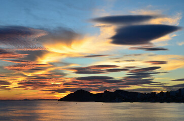 Paisaje de atardecer en Benidorm
