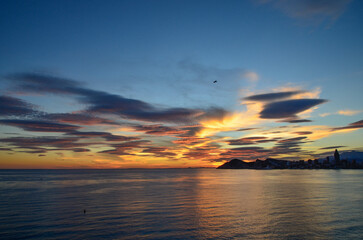 Paisaje de atardecer en Benidorm
