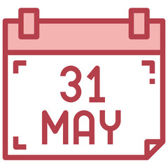 CALENDAR red line icon,linear,outline,graphic,illustration
