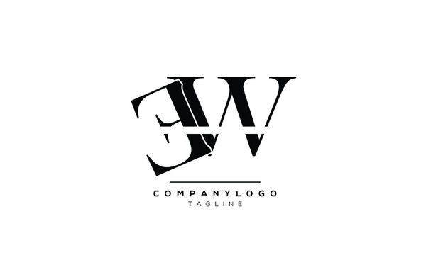 Alphabet letters Initials logo EW