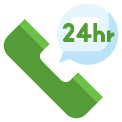 24 HR flat icon,linear,outline,graphic,illustration