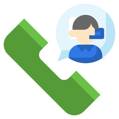 CALL CENTER flat icon,linear,outline,graphic,illustration