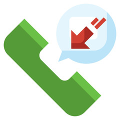 INCOMING CALL flat icon,linear,outline,graphic,illustration