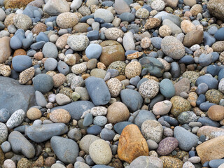 Galets de granit sur la plage, Ploumanac'h, Bretagne