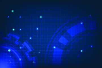 Fototapeta premium Futuristic with circle technology background and Grid structure. Futuristic space and geometry with particles element. Blank space template with circular pattern.