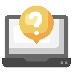 ONLINE QUESTION flat icon,linear,outline,graphic,illustration