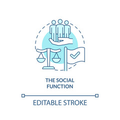 Social function turquoise concept icon. Defence of national economic system abstract idea thin line illustration. Isolated outline drawing. Editable stroke. Arial, Myriad Pro-Bold fonts used