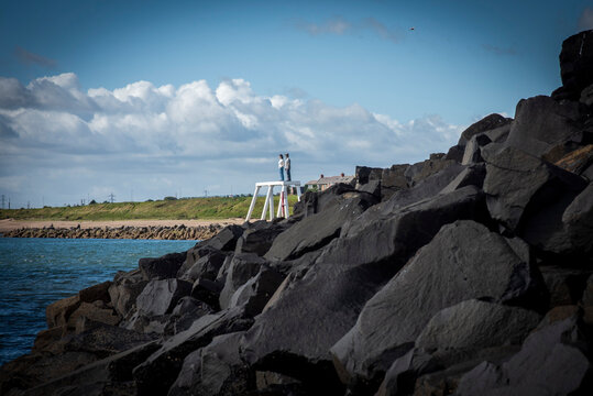 New Biggin By The Sea rocks 