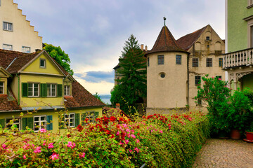 Fototapeta na wymiar The historical old town of Meersburg at the lake constance, baden-wuerttemberg in germany, europe