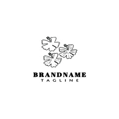 flower logo cartoon icon symbol template black isolated vector illustration
