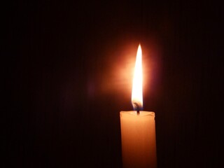 candle in the dark. Light.