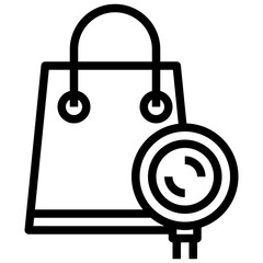 SHOPPING BAG line icon,linear,outline,graphic,illustration