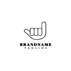 little finger promise hand sign logo cartoon icon design template black isolated vector