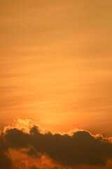 sunset light with white clouds