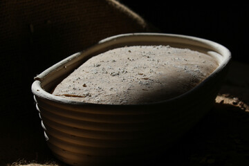handmade bread, concept of traditional bread baking methods, selective focus