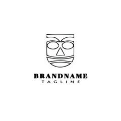 hawaii mask logo cartoon icon design template black isolated vector illustration
