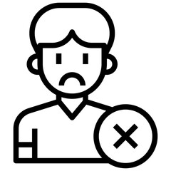 UNFOLLOW  line icon,linear,outline,graphic,illustration