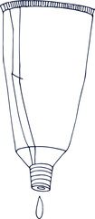 Open Tube with Cream Contour Illustration