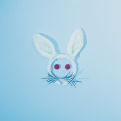 Cute and lovely Easter bunny.Pastel blue design