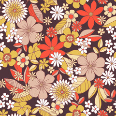 DARK BACKGROUND SEAMLESS FLORAL PATTERN