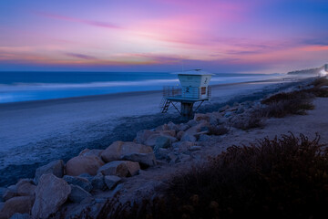Fototapeta na wymiar Sea beach sunset, San Diego, California.USA