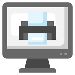 PRINTER flat icon,linear,outline,graphic,illustration