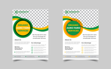 Obraz premium Modern Corporate business flyer template design set or a4 flyer template with blue, green, red, and yellow colors, marketing, business proposal, promotion flyer.
