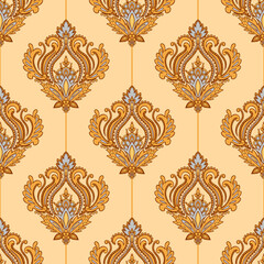 seamless retro pattern in 70s wallpaper style